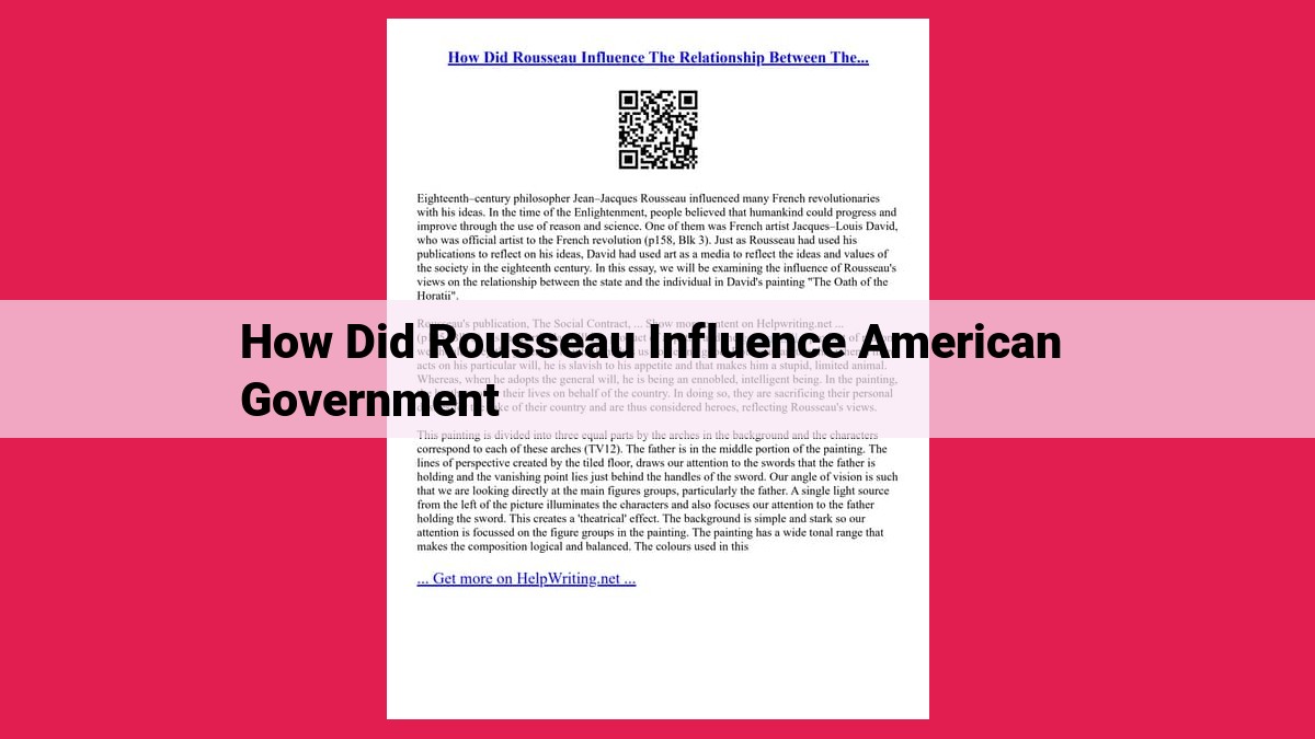 how did rousseau influence american government