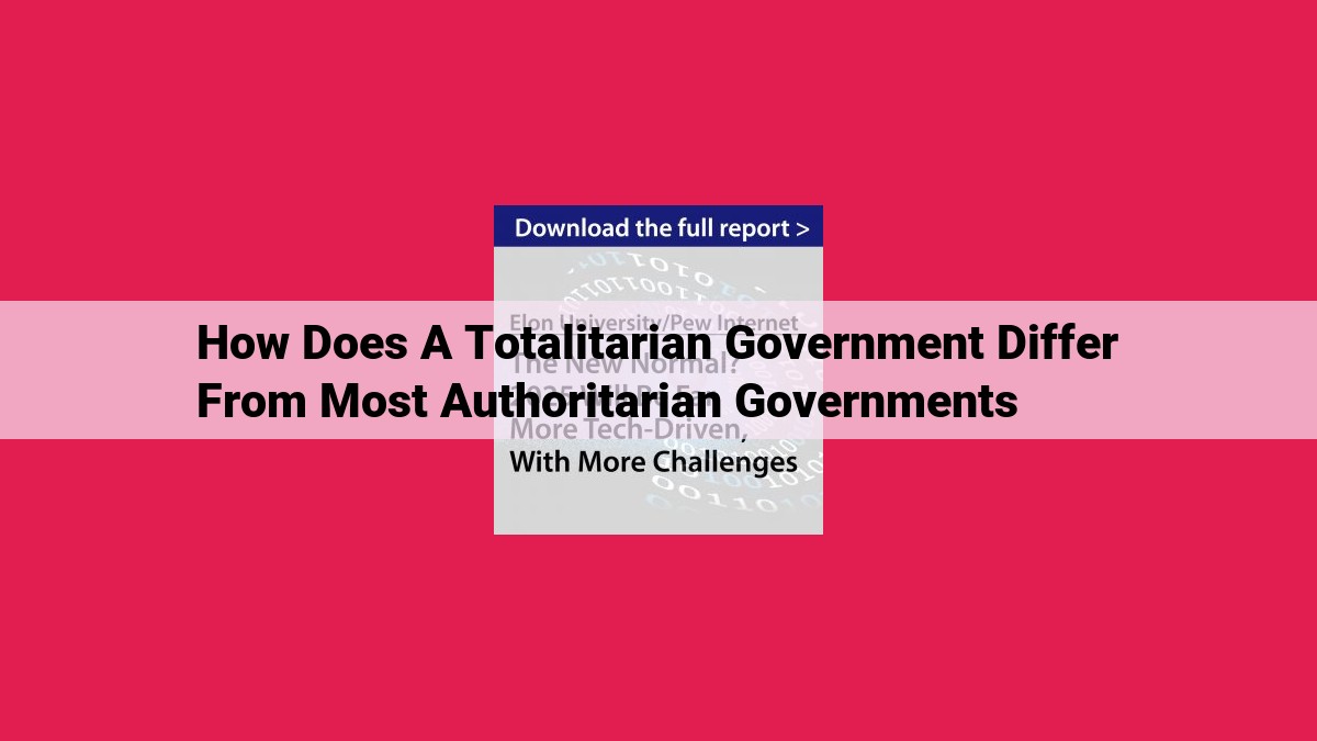 how does a totalitarian government differ from most authoritarian governments