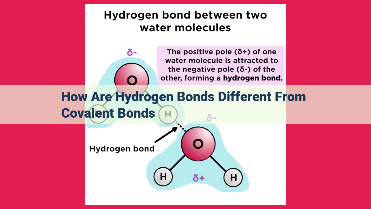 how are hydrogen bonds different from covalent bonds