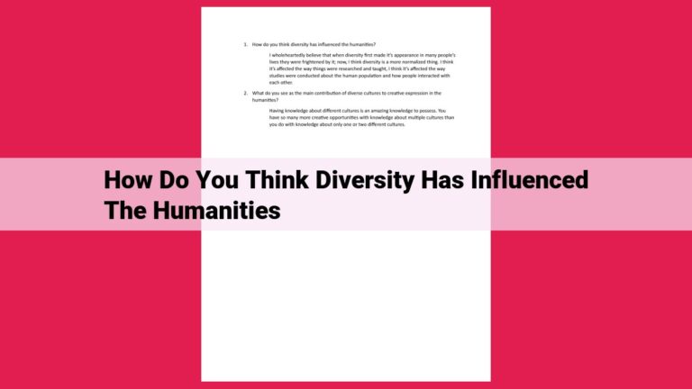 how do you think diversity has influenced the humanities