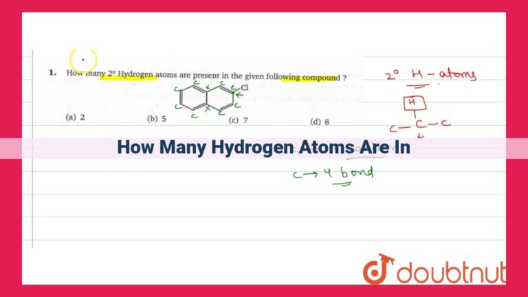 how many hydrogen atoms are in