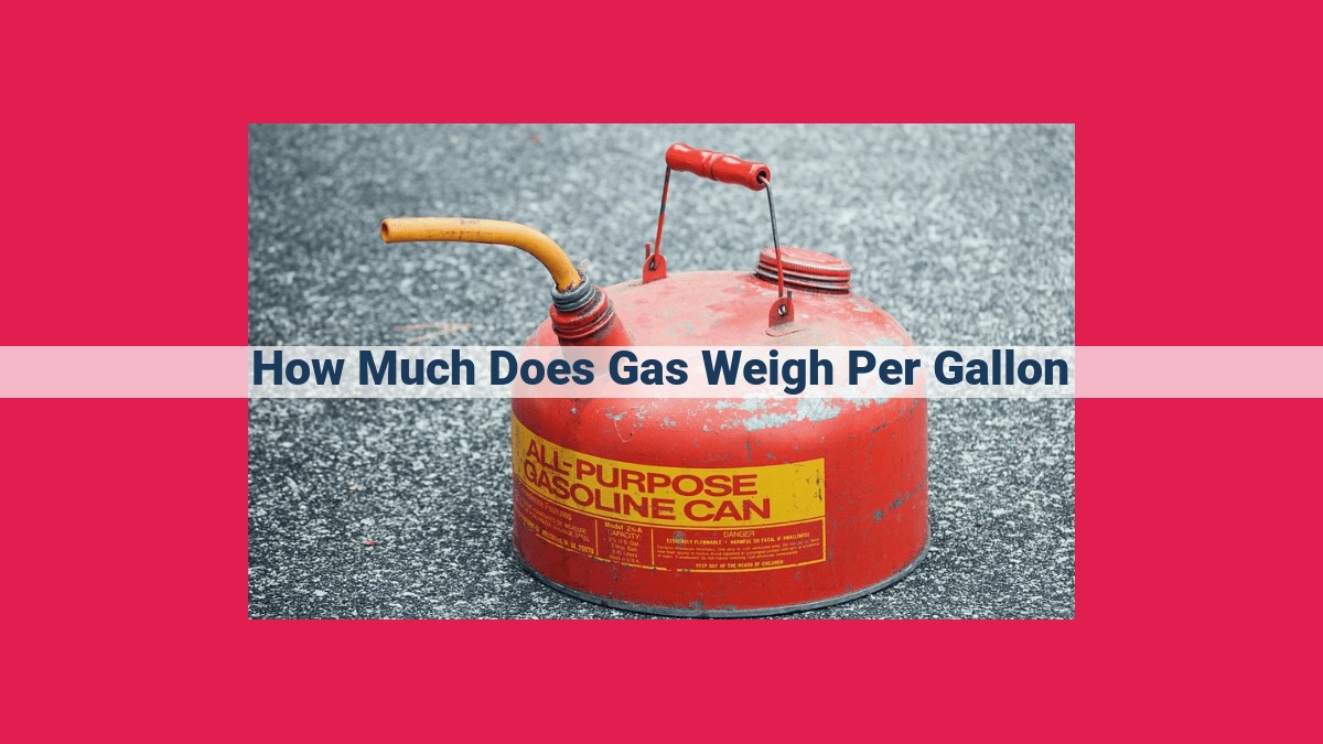 how much does gas weigh per gallon