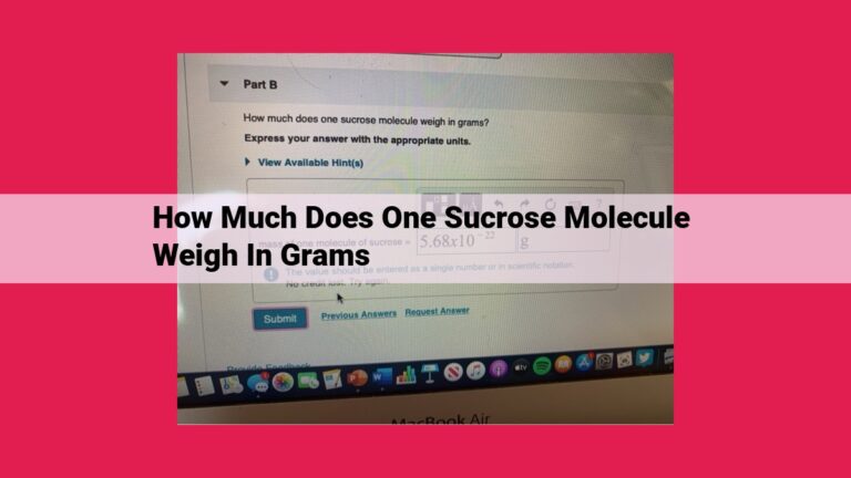 how much does one sucrose molecule weigh in grams