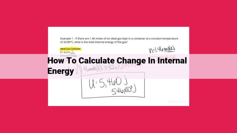 how to calculate change in internal energy