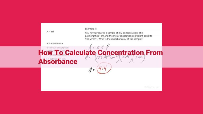 how to calculate concentration from absorbance