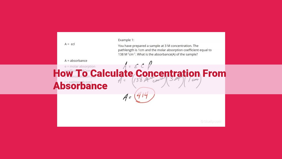 how to calculate concentration from absorbance