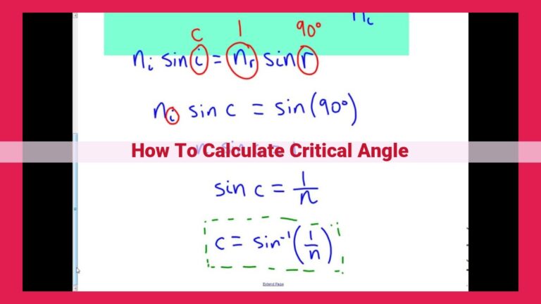 how to calculate critical angle