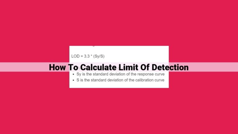 how to calculate limit of detection