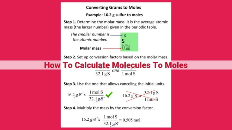 how to calculate molecules to moles