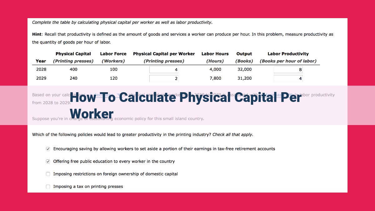 how to calculate physical capital per worker