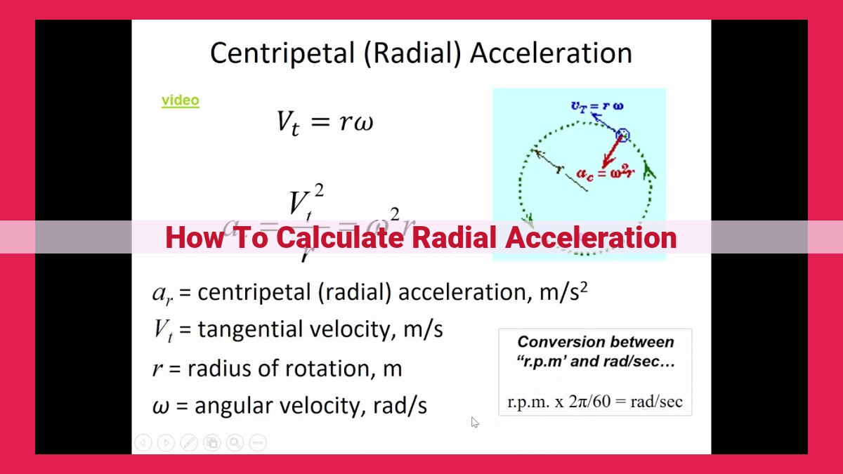 how to calculate radial acceleration