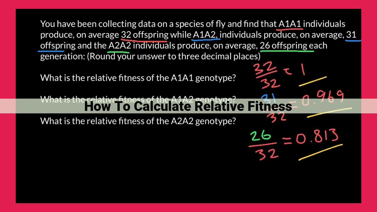 how to calculate relative fitness