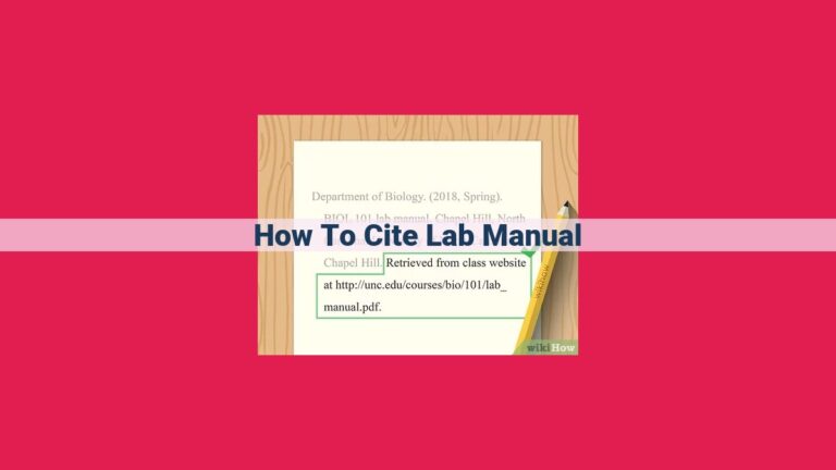 how to cite lab manual