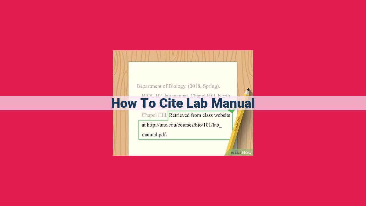 how to cite lab manual