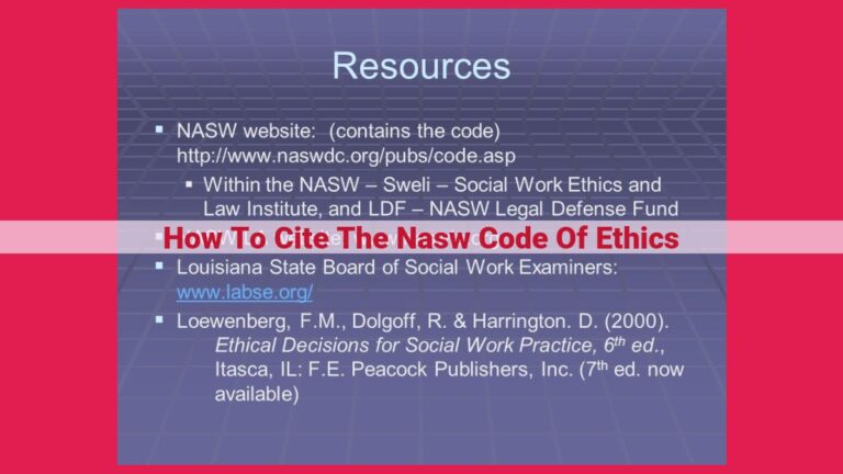 how to cite the nasw code of ethics