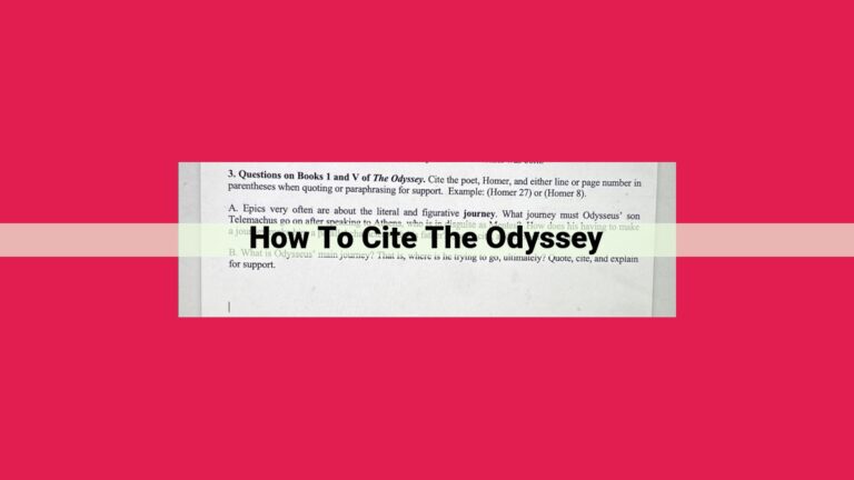 how to cite the odyssey