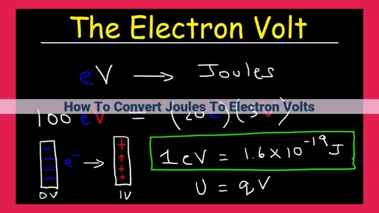 how to convert joules to electron volts