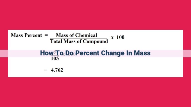 how to do percent change in mass