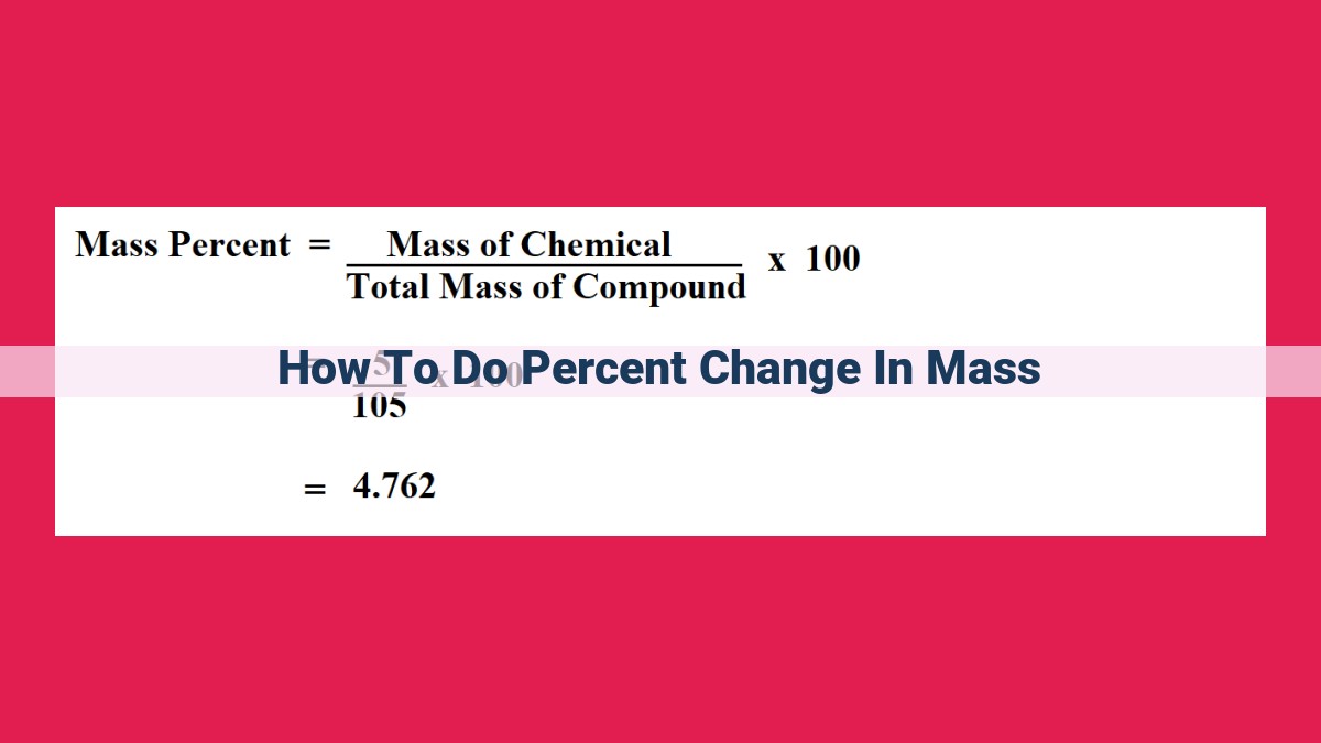 how to do percent change in mass