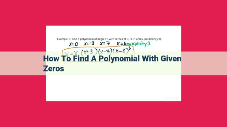 how to find a polynomial with given zeros