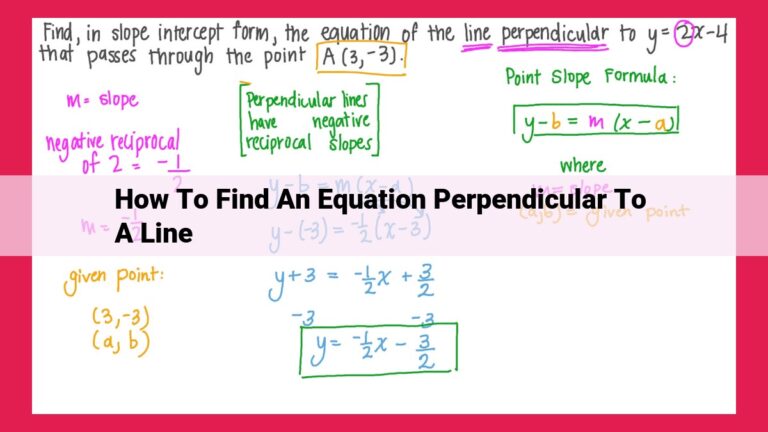 how to find an equation perpendicular to a line