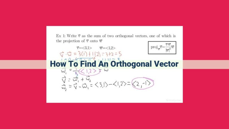 how to find an orthogonal vector