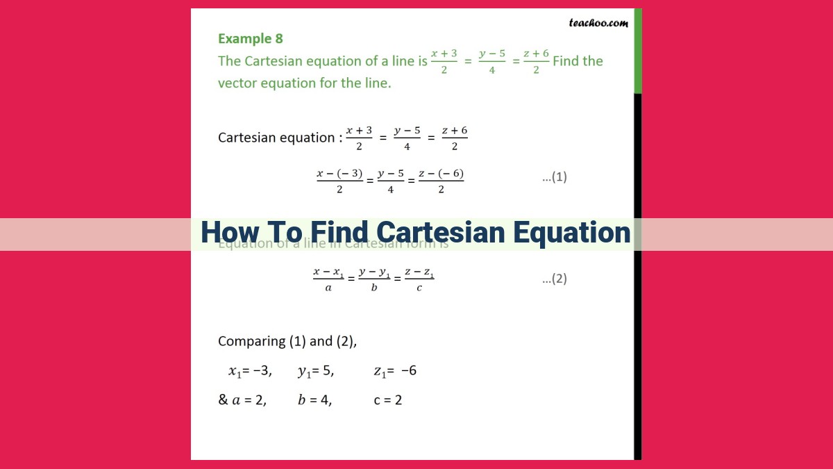 how to find cartesian equation