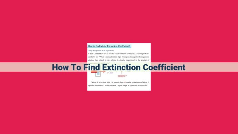 how to find extinction coefficient