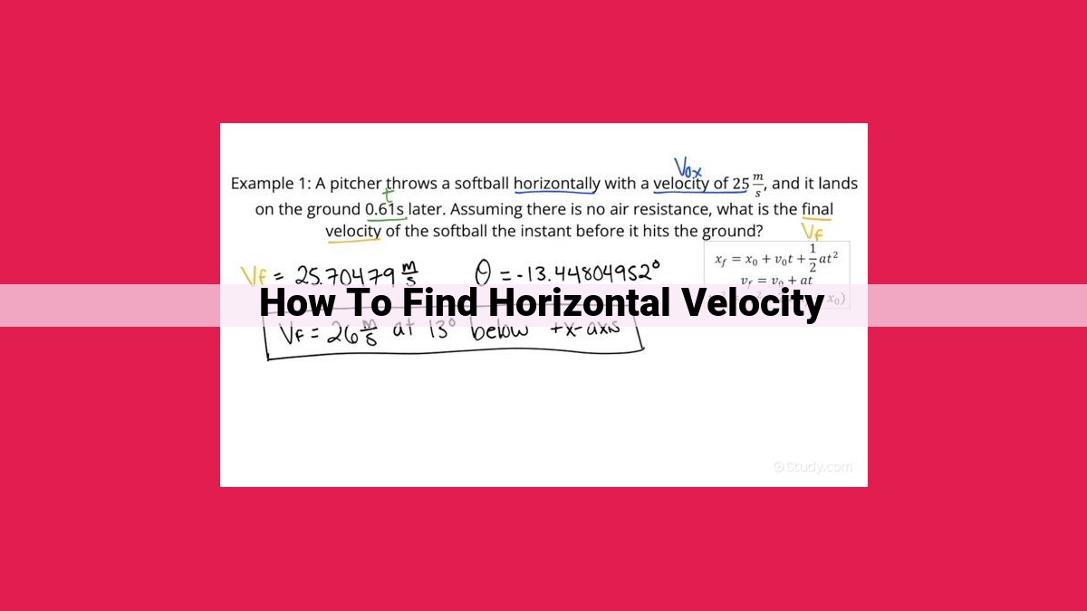 how to find horizontal velocity