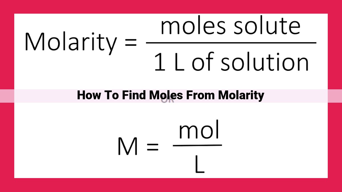 how to find moles from molarity