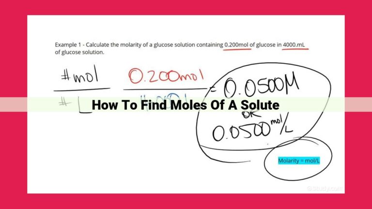 how to find moles of a solute