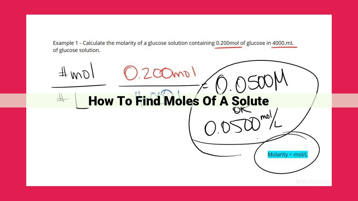 how to find moles of a solute