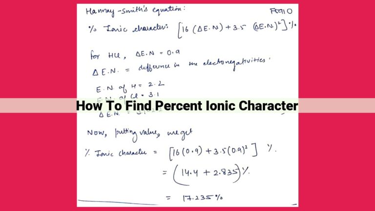 how to find percent ionic character