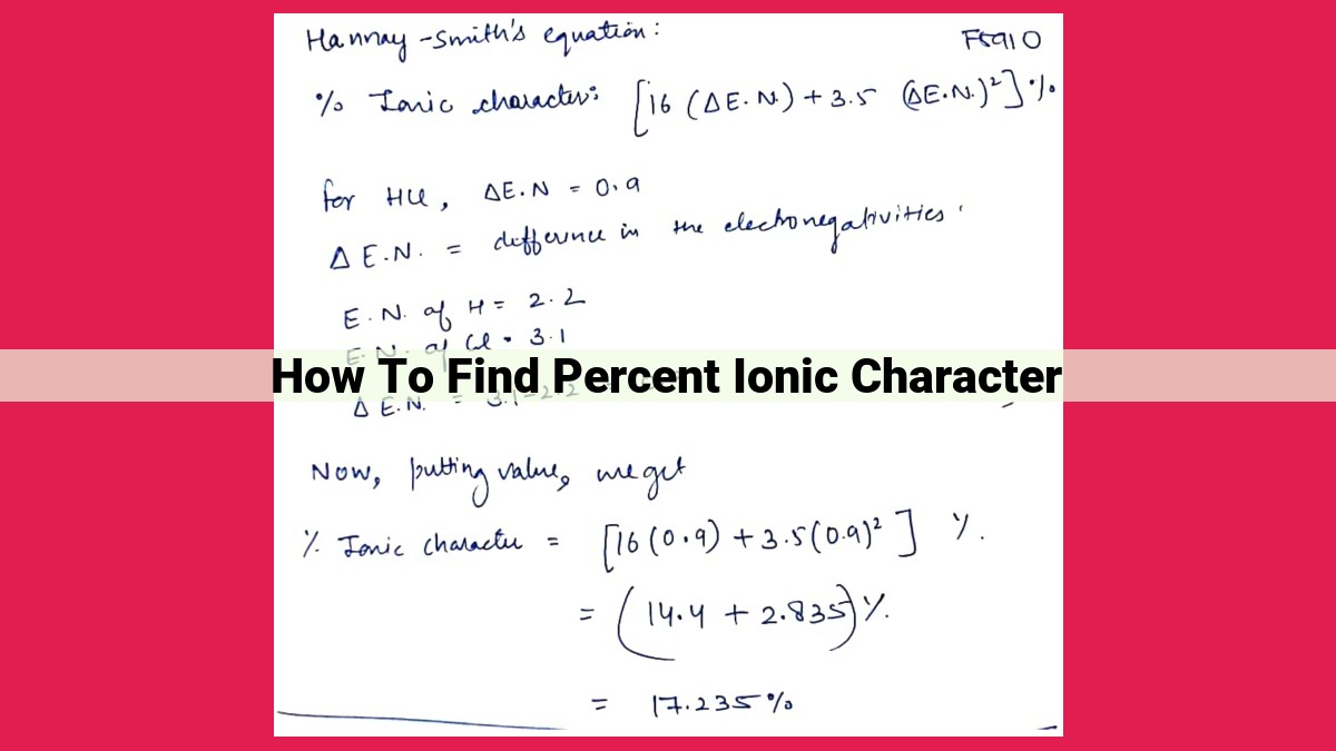 how to find percent ionic character