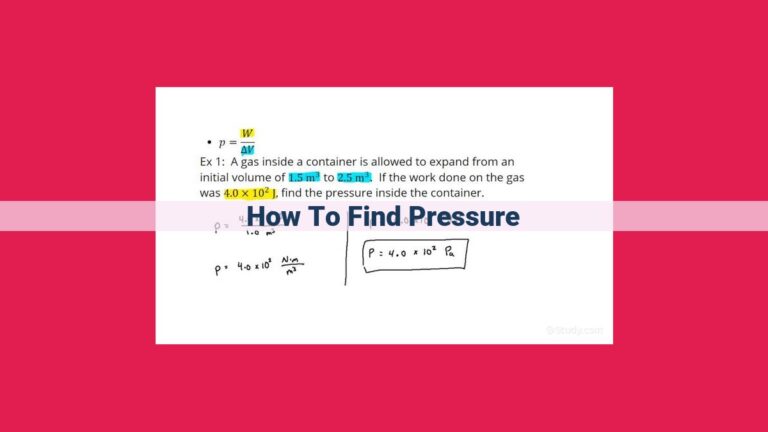 how to find pressure