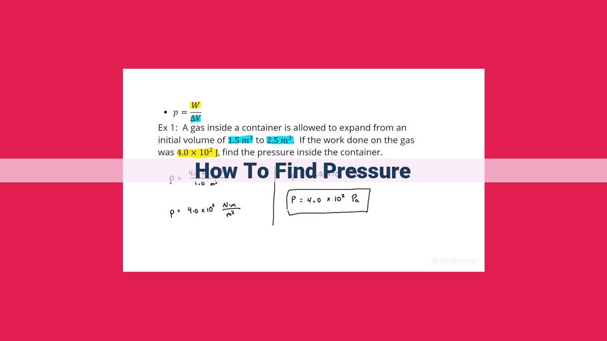 how to find pressure