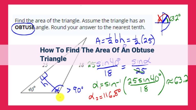 how to find the area of an obtuse triangle