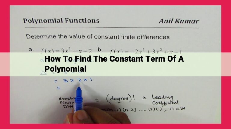 how to find the constant term of a polynomial