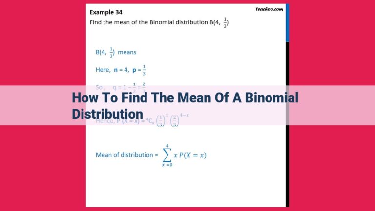 how to find the mean of a binomial distribution