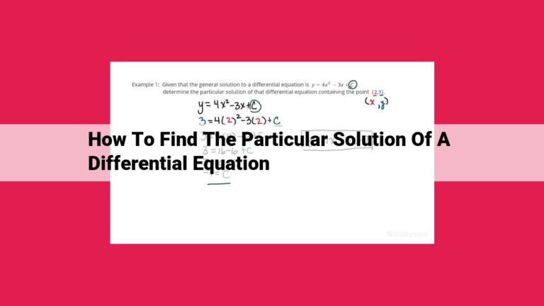 how to find the particular solution of a differential equation