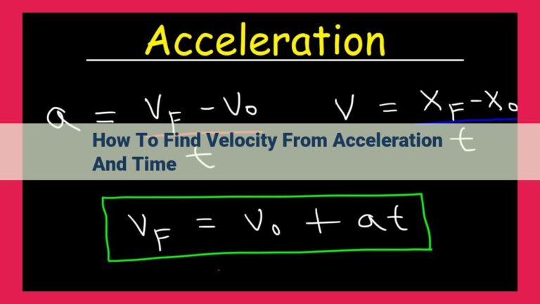 how to find velocity from acceleration and time