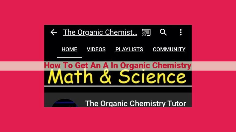 how to get an a in organic chemistry