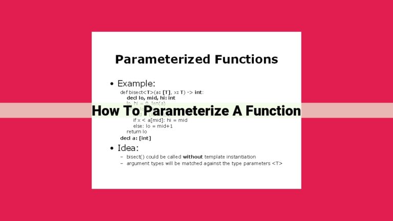 how to parameterize a function