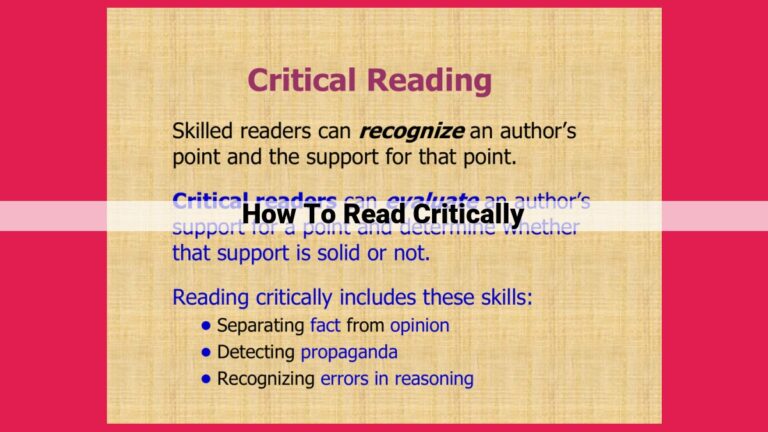 how to read critically