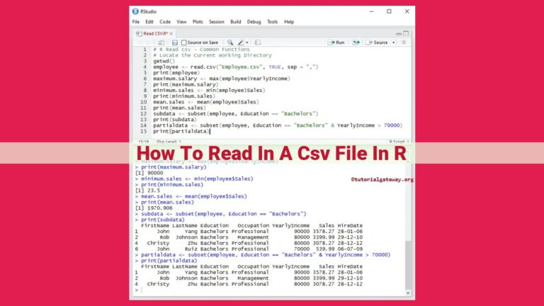 how to read in a csv file in r