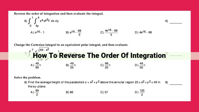 how to reverse the order of integration