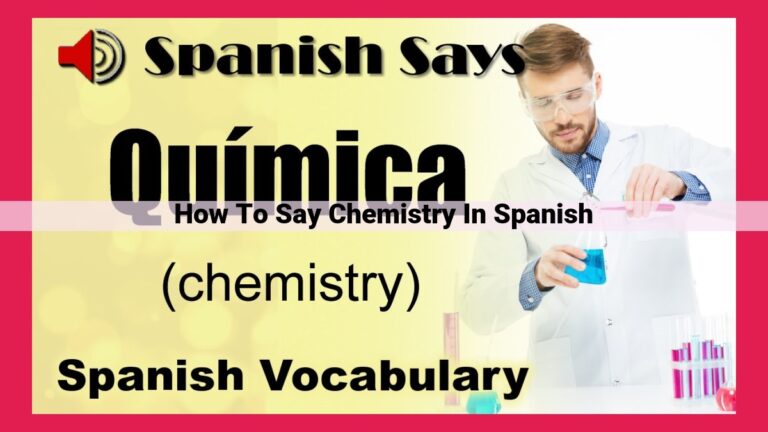 how to say chemistry in spanish