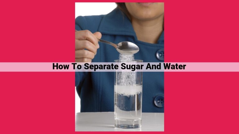 how to separate sugar and water