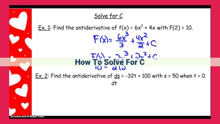 how to solve for c