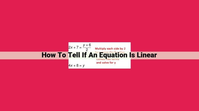 how to tell if an equation is linear